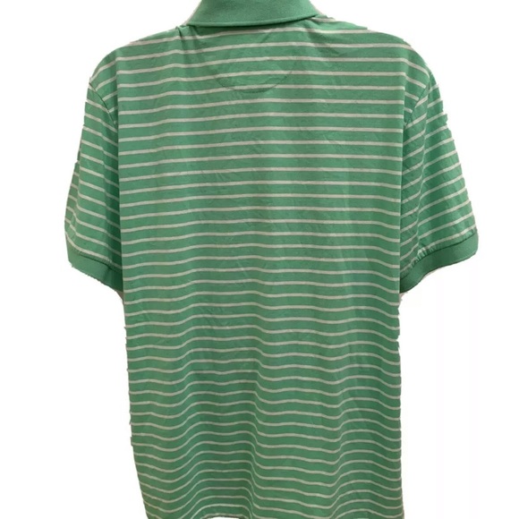 NWT Chaps Natural Stretch Green Striped Polo XXL - Picture 2 of 5